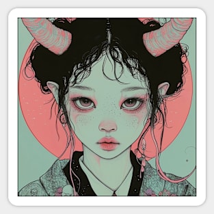 Asian Demon Girl Sticker